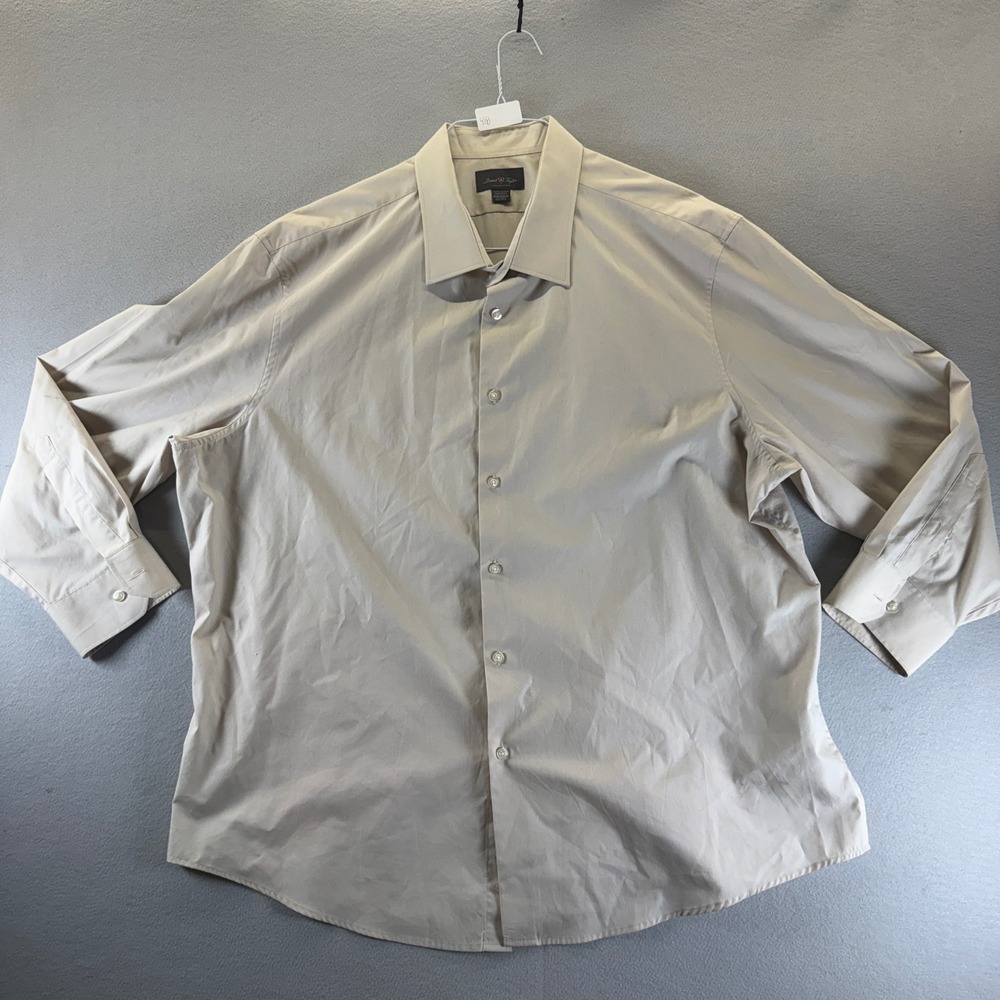 David Taylor Collection Mens XXL Tan Beige Long Sleeve Button Down Dress Shirt